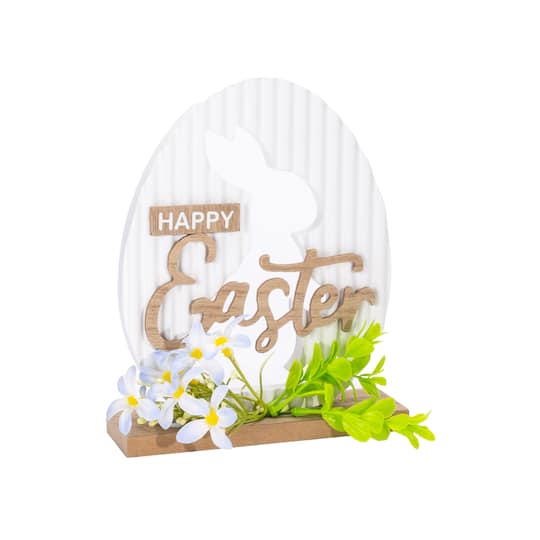 8" Happy Easter Rabbit Tabletop Sign